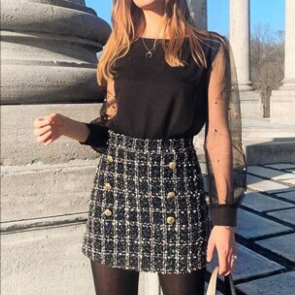 Faux Pearl Sheer Mesh Sleeve Top - Picture 4 of 4